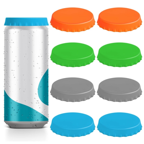 #Pieces Genanvendelige Silikonedåselåg, der er kompatible med de fleste drikke- og øldåser Tilfældige farver#