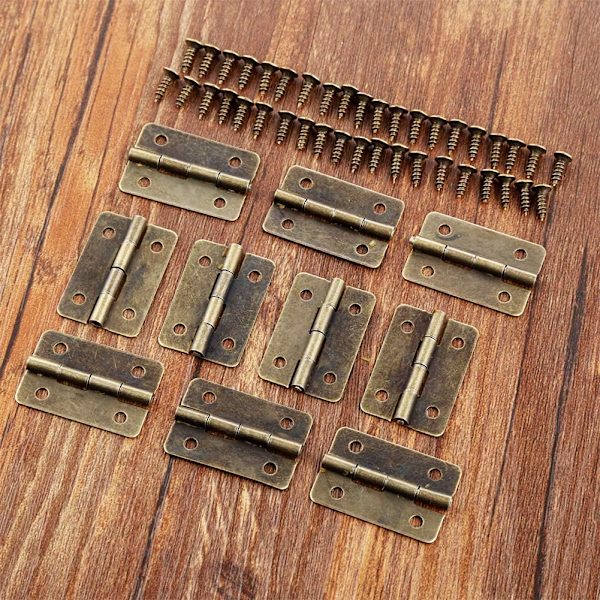 *18 x 15 mm Flat Hinge, 50Pcs Mini Retro Hinge i Antikk Bronse,*