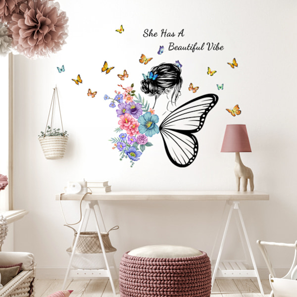 #2-pack väggdekaler fjärilsblommor väggdekaler#