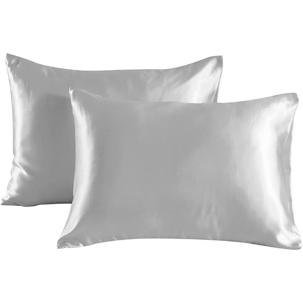 #2-pack (grey，51*76cm) silky soft satin pillowcases#