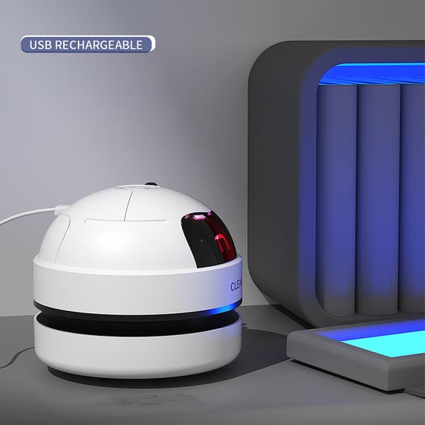 Mini-pöytäimuri USB-laturilla ja puhdistusharjalla