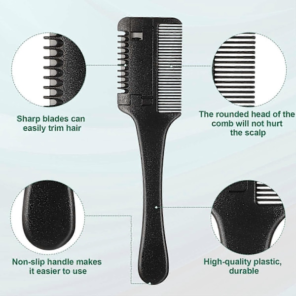 Barberhøvelkam Hårtynnerkam Frisør Barberhøvelkam Hårklippe Barberhøvelkam Dobbeltsidig Frisør Barberhøvelkam Verktøy for Hårklipp og Styling