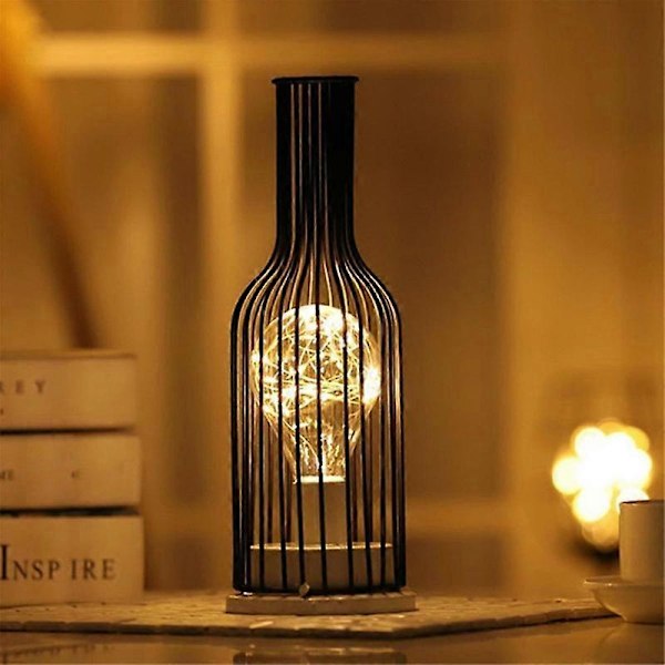 LED Bordlampe Læselampe Natlampe Soveværelse Sengelampe Skrivebordsbelysning Stue Retro Jern Boligindretning,c