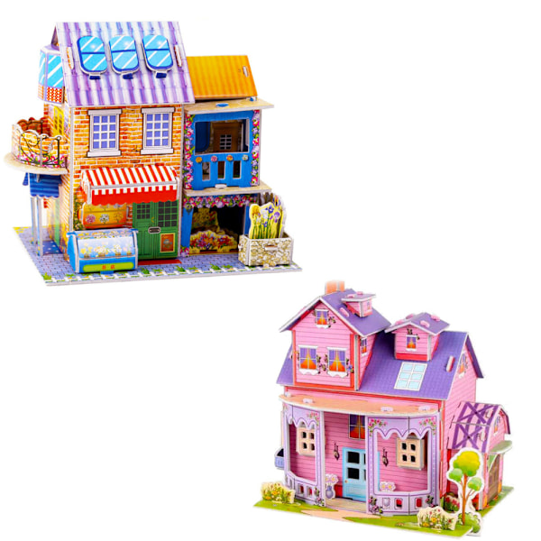 2 stycken pussel DIY-leksaker för barn 3D pussel