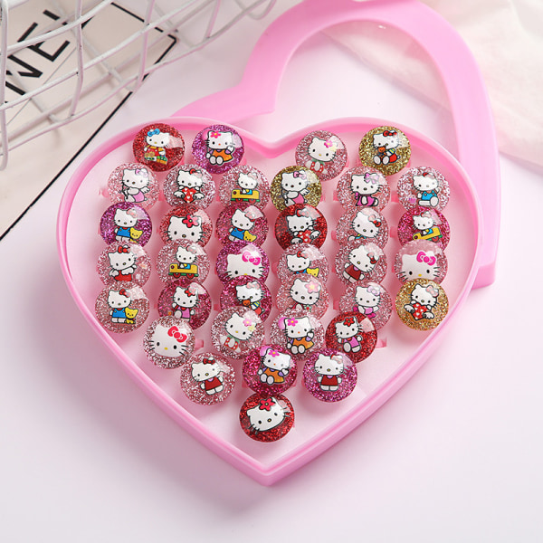 100 st Ringar för Barn Flickor Ringar Små Flickor Ringar Set med Rosa Ask Flickor Ring Barn Flickor Ringar Barn Flickor Ringar Justerbar Ring Slumpmässig Stil