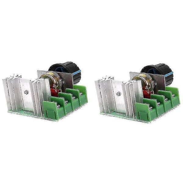 2 stk. Hastighetskontroller kompatibel med AC-motor AC 220v 2000w Tyristor Motor Hastighetskontroll Justerbar