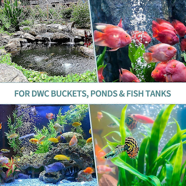 Akvarium 10cm Pain Luftstein Boblediffuser Utløserverktøy for Luftpumper Fisketanker Bøtter Dammer og Tanker DWC - 2 Pakning