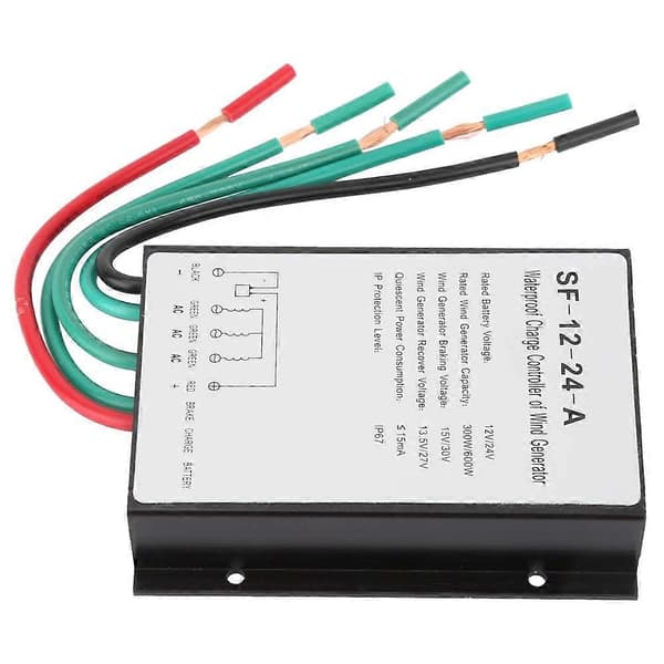 12V/24V 300W/600W Vandtæt Vindmølle Generator Ladecontroller Regulator