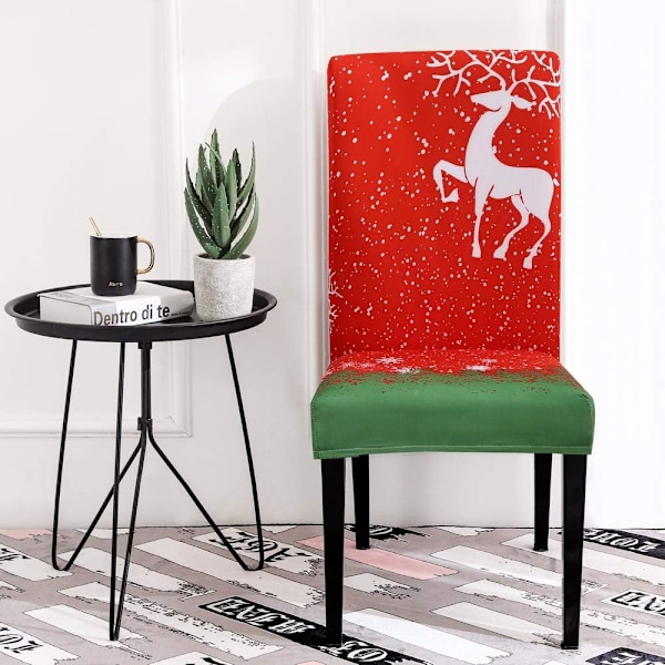Julstolsöverdrag Röd Tjock Stickad Universal Stretch Elastisk Ch
