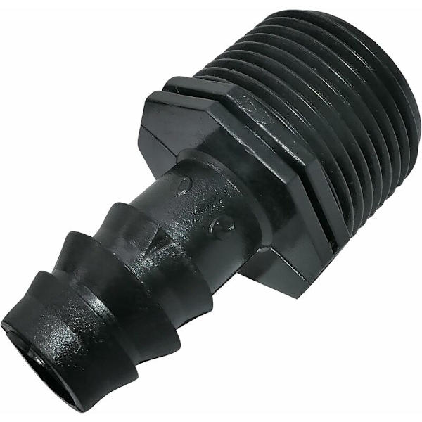 Sæt med 10 stiftformede hanadaptere/fittings ?16mmx3/4'' til drypningsslange