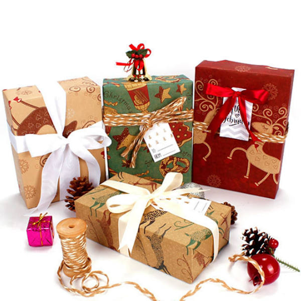10 st Presentpapper Iögonfallande Slitstarkt Kraftpapper Bedårande Tecknad Godis Omslagspapper För Fest KaesiB