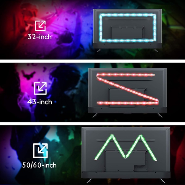 5M LED-stripe, TASMOR Multicolor Musikk RGB LED-stripe med Fjernkontroll