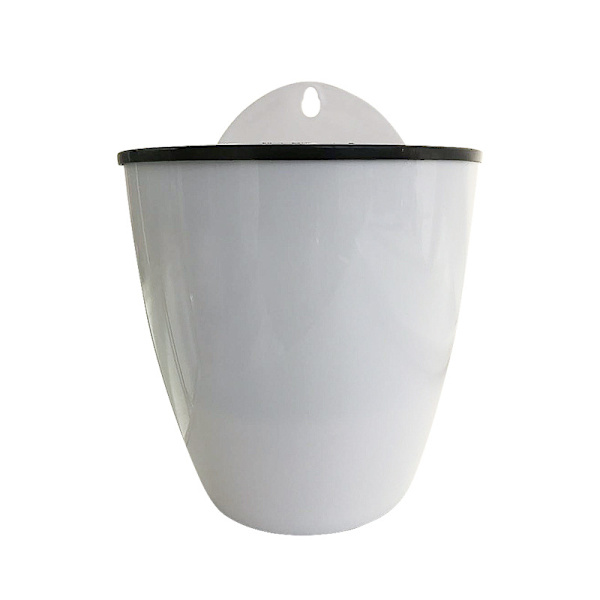 Sett med 7 potter - 13 cm hvite hengende blomster med automatisk vanning