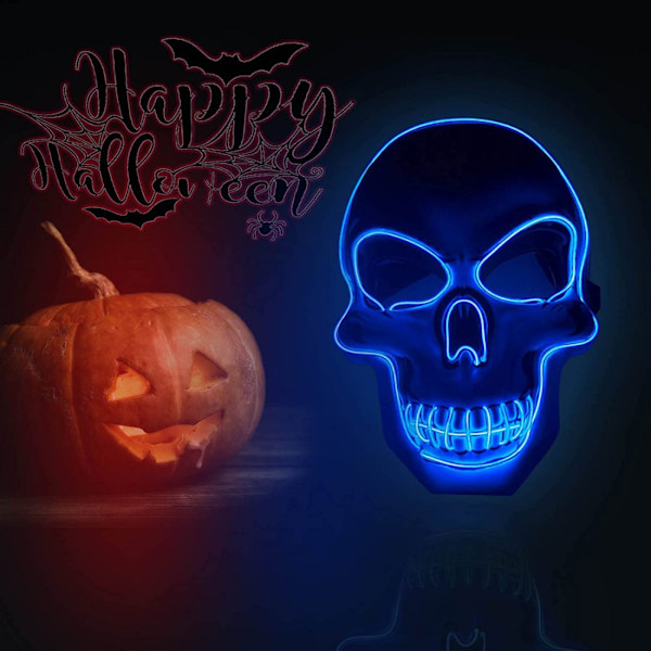 #Dekorativ genstand Halloween LED maske LED skeletmaske lyser op til Halloween#