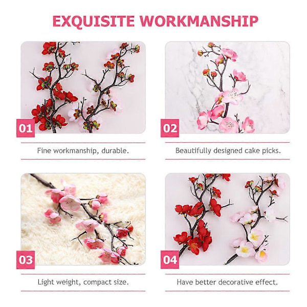 6 stk. Cupcake Toppers Fødselsdagsfest Kagepynt Blommegren Topper Ornamenter