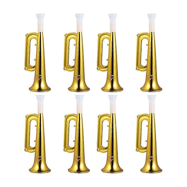18 st Gyllene Plast Trumpet Leksaker Reklam Rekvisita Högtalare Barn Ljudskapande Verktyg Hejar Horn)