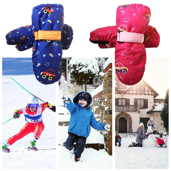 Skidhandskar för barn Vinter Snö Snowboard Vindtät Vattentät Utomhussport Justerbar Handled Tjock Vante