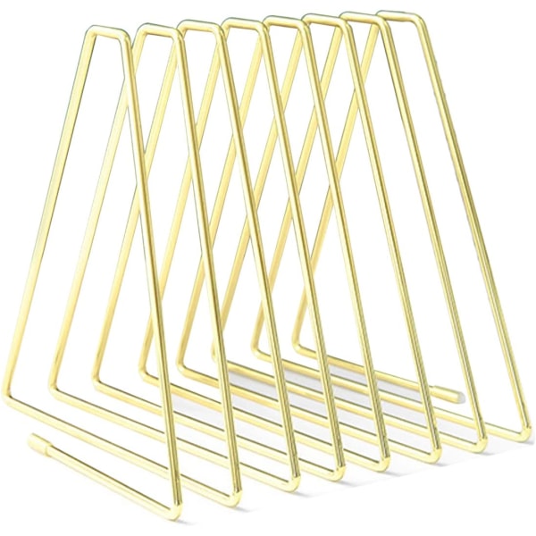 Triangulär infällbar bokstöd (guld), justerbara metallbokstöd,