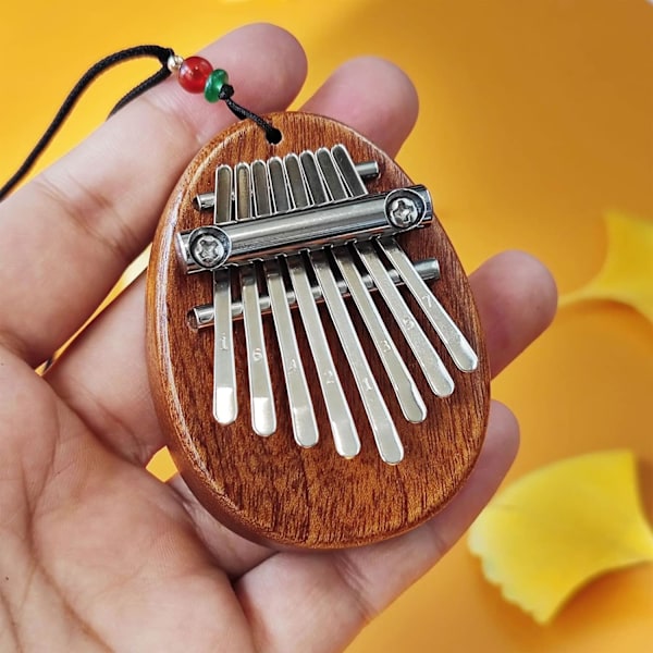 1 x Mini Kalimba (Tåreformet), 8-Tast Kalimba, Bærbar Solid