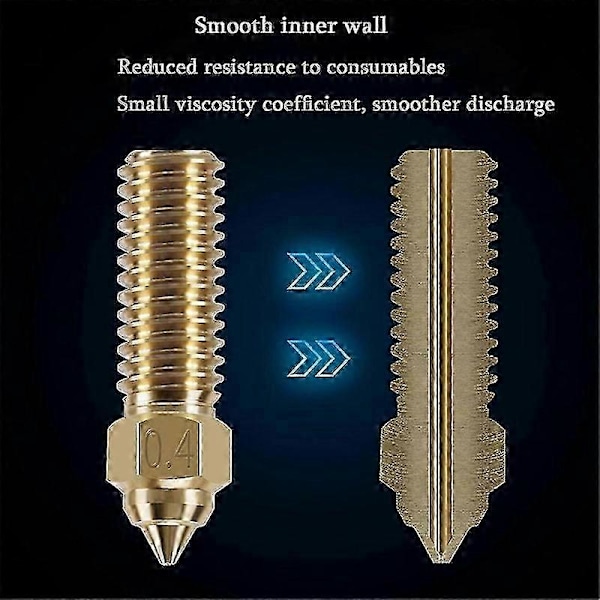 10st K1 Mässingsmunstycksset, 3D-skrivare 10st Höghastighets 0,4 mm Munstycksset för K1, K1 Max