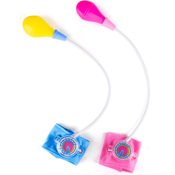 2 par rosa färgsimulerad blodtrycksmätare leksak, barn Si