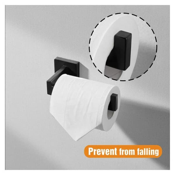 Sort Toiletpapirholder, Rustfrit Stål Rulleholder Toiletpapir