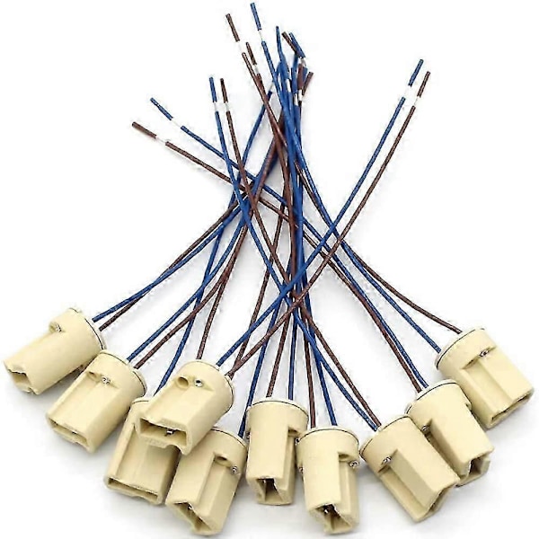 10 Stk. G9 Keramisk Lampeholder, Halogenlamper Keramisk Konnektor Sokkel, G9 Lampeholder 250V G9 Sokkel Keramisk Lampeholder