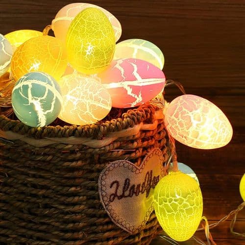 BrizLabs Påskedekorative eventyrlys, 10 LED 2 m egg eventyrlys, batteri
