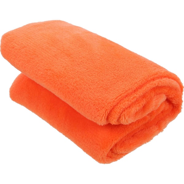 Lækker Flanell Fleece Kæledyrs Tæppe Hyggeligt Håndklæde Ensfarvet Kæledyrs Tæppe (Orange)