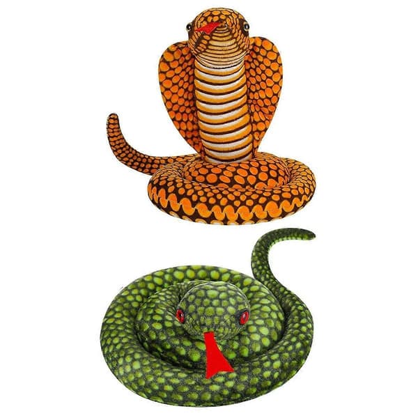 Udstoppede dyr Cobra Slange Plys Udstoppede Python Cobra Dukke Prank Prop Dyr Fest Dekoration Gave Gul