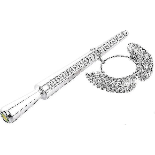 Ringmätare Mätverktyg, 4 Storlekar Ringmätsticka Metall Dorn & Finger Mätverktygsset