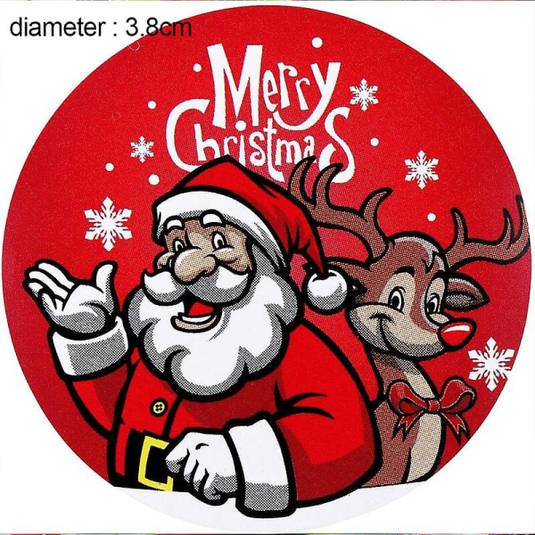 God Jul klistermärkesetiketter för presenter 2-rulle runda klistermärken, julklappsetiketter 1,5 tum