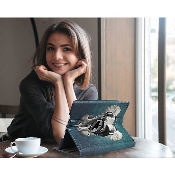 Elefant Roterende Veske for iPad 9. Gen 2021/iPad 8. Gen 2020/iPad 7. Gen 2019 - 360 Graders Rotasjon