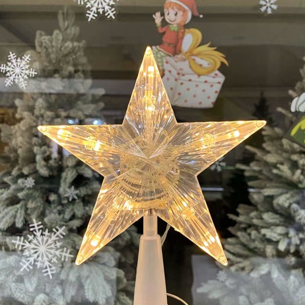#Luminous Christmas Tree Star, Juletre Topper med LED, Chr#