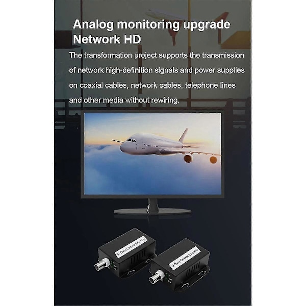 IP-nätverk till koaxial förlängare överför från nätverkskabelöverföring till koaxlinje 500M Ethernet-omvandlare för CCTV