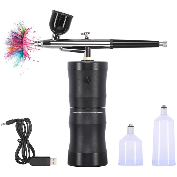 Uppgraderad Airbrush-set, Bärbar Sladdlös Automatisk Airbrush-pistol K