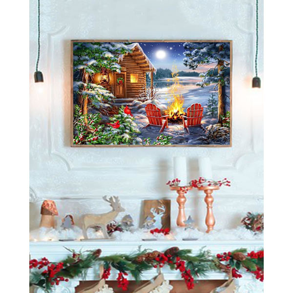 #Timanttimaalaussetti 5D DIY, 16x12 tuumaa, Hirsimökki#