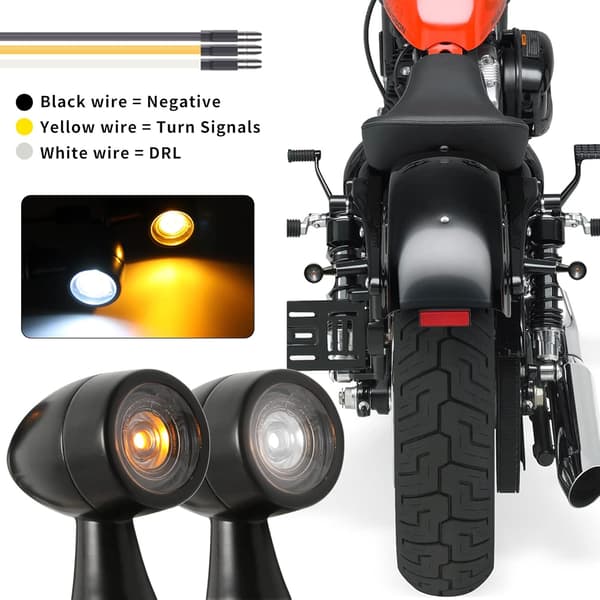 /#/12V LED-blinklys til motorsykkel, 2 stk. Mini-blinklys/#/