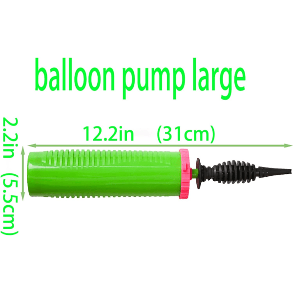 Ballongpump (grön), manuell födelsedagsballonguppblåsare dubbelakt