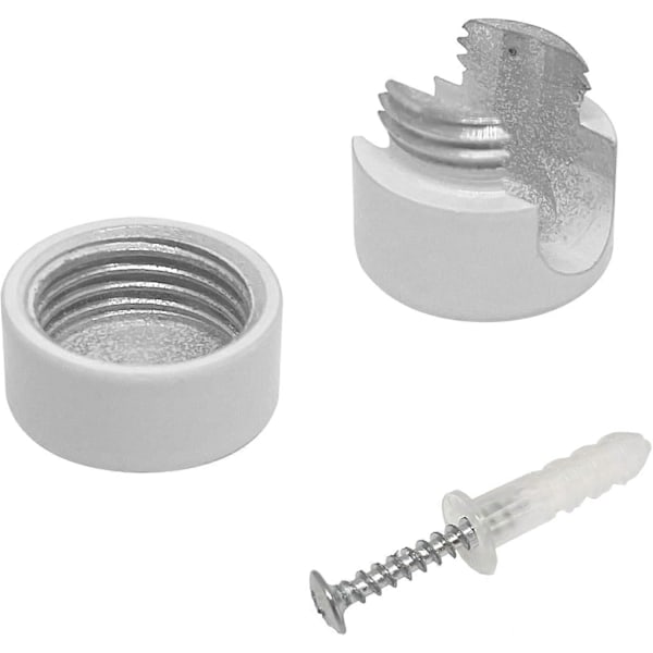Kabelholder i aluminium for vegg og tak [4 stk, hvit] Takfeste med skruer og plugger, overflatemontert kabelholder for dine DIY-prosjekter, 18*16mm