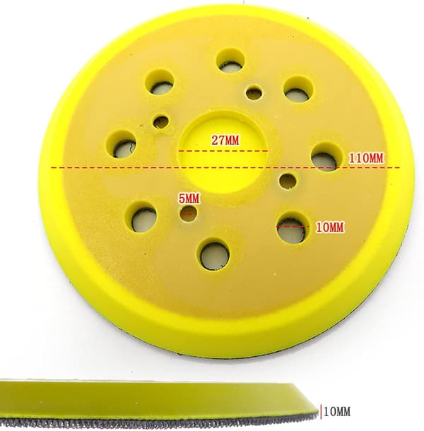 1 st 125mm Slipdyna, Rund 8-håls Slippapper PU-dyna, för