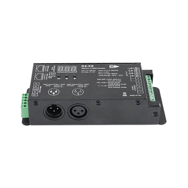 4CH D4-XE DMX Decoder Controller PWM Flickerfri Dæmpning 12V-36V Digitalt Display 2000Hz 500HZ til RGB LED Lys