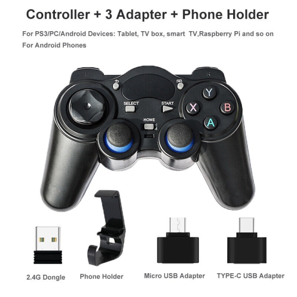 /#/För PS3 PC TV Box Android 2.4G Trådlös Gamepad Joystick Gam/#/