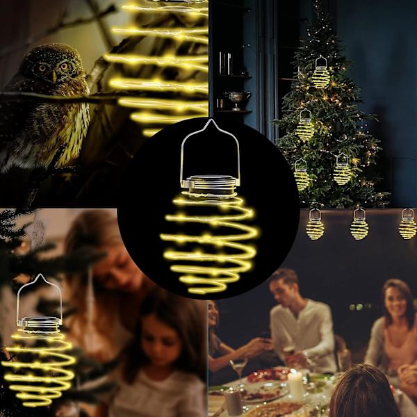 /#/Pieces Ulkoilma LED-spiraali aurinkovalaisin, Metalli Ripustus Aurinkovalaisin, S/#/