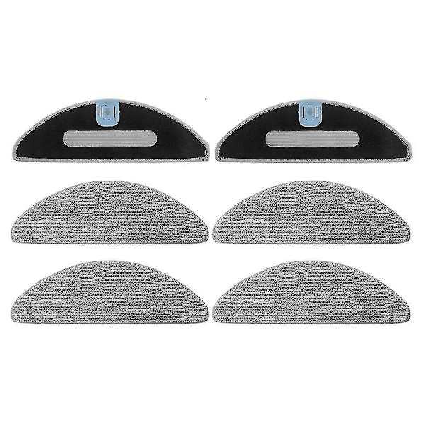 6 STK Moppepuder til iRobot Roomba Combo I5, I5+, J5, J5+ Robotstøvsuger Mikrofiber Vaskbar Genanvendelig Moppeklud