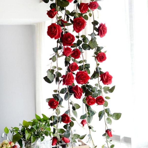 #Kunstig roseguirlande blomsterguirlande dekorere 2.2M rosevin#