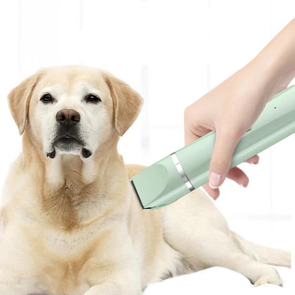 #Hårklippere til hundekatte 4 i 1 genopladelige stille elektriske hårklippere til hunde IPX7 vandtætte kæledyrsklippere med 4 kamme (grøn)#