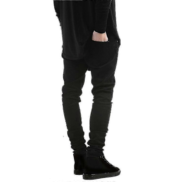 Män Stretch Knä Ripped Denim Byxor Skinny Casual Slim Fit Jeans Distressed Byxor