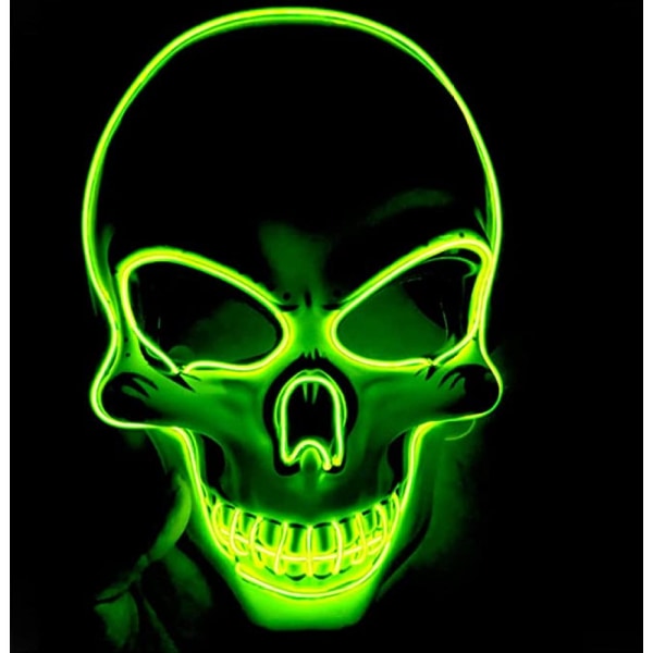 #Dekorativt objekt Halloween LED-maske LED-skjelettmaske lyser opp til Halloween#