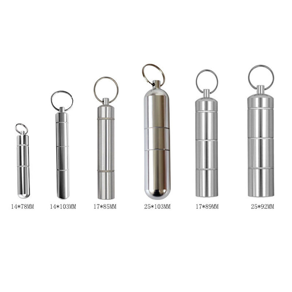 En silverfärgad 25×122MM bärbar metalltandpetarehållare, lätt